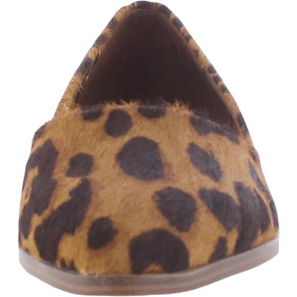 Zodiac Womens Hill Brown Calf Hair Animal Print Slip On Pointy-Toe Flats New - Picture 2 of 3
